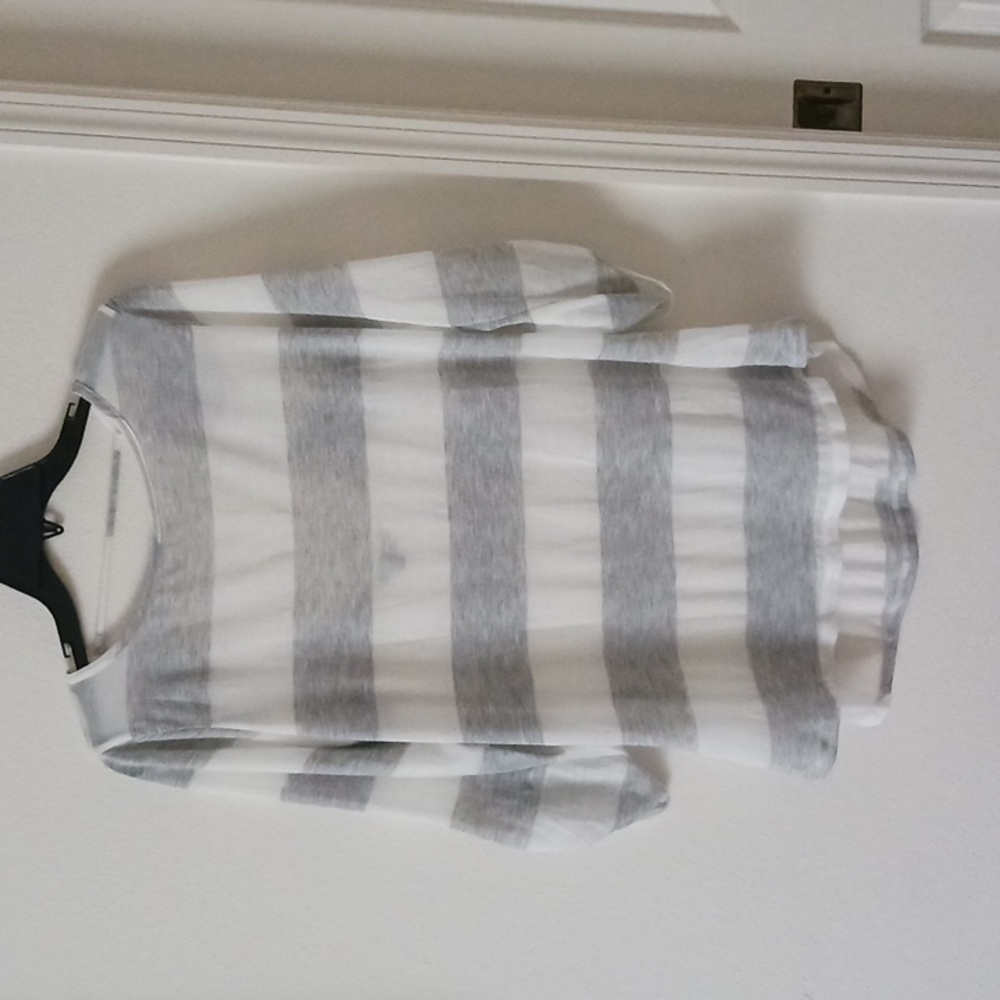 Splendid Gray and White Striped Lightweight Tunic